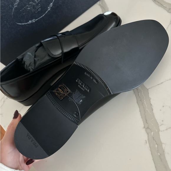 Prada Brushed Leather Loafers - Picture 2 of 7